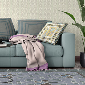 Homeroots 20" X 20" Beige And White Peacock Broadcloth Floral Zippered Pillow   481170