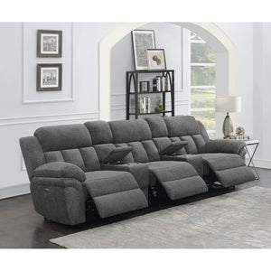 English Elm Divine Five Seat Power Reclining Sectional with Storage Consoles for Theater Rooms B062S01797
