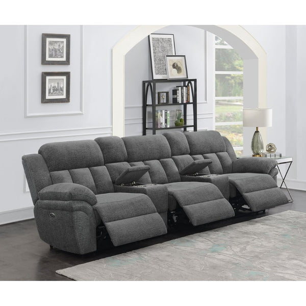 English Elm Divine Five Seat Power Reclining Sectional with Storage Consoles for Theater Rooms B062S01797