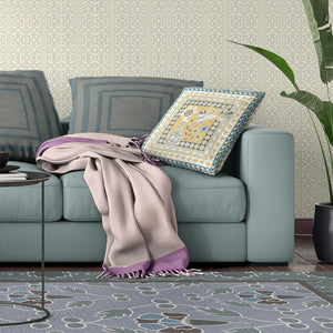 Homeroots 20" X 20" Beige And White Peacock Broadcloth Floral Zippered Pillow   481173