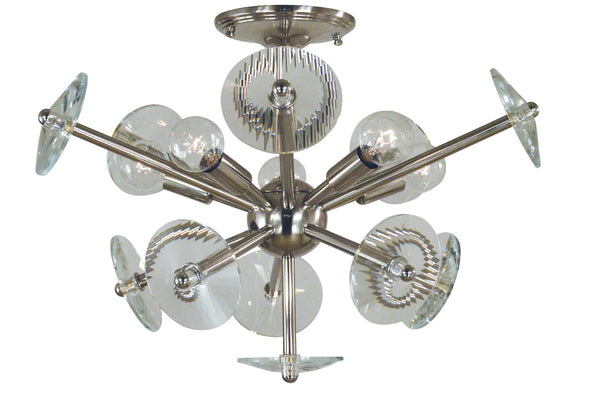 Framburg 5-light Brushed Bronze Compass Dining Chandelier - Elegant Flush Mount For Stylish Home Décor Polished Nickel Metal 4812 Pn