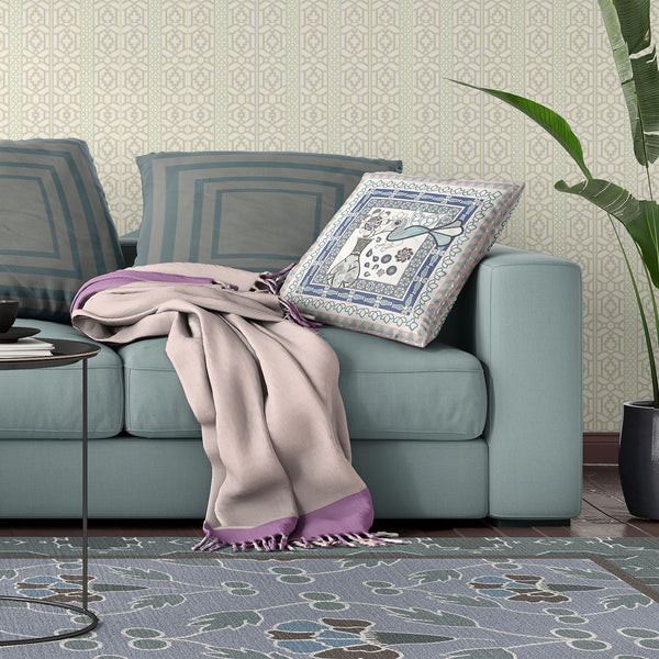 Homeroots 20" X 20" Beige And White Peacock Broadcloth Floral Zippered Pillow   481209