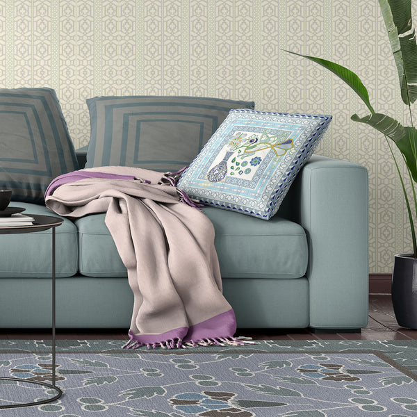 Homeroots 20" X 20" Gray And White Peacock Broadcloth Floral Zippered Pillow   481233