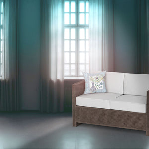 Homeroots 20" X 20" Gray And White Peacock Broadcloth Floral Zippered Pillow   481233