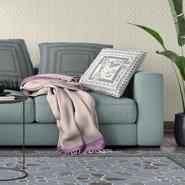 Homeroots 20" X 20" Gray And Yellow Peacock Broadcloth Floral Zippered Pillow   481248