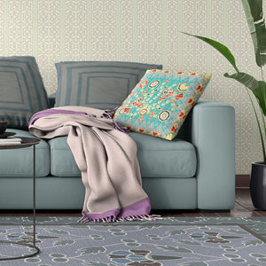 Homeroots 20" X 20" Blue And Yellow Peacock Broadcloth Floral Zippered Pillow   481266