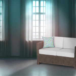 Homeroots 20" X 20" Gray And White Peacock Broadcloth Floral Zippered Pillow   481269