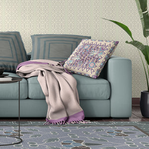 Homeroots 20" X 20" Blue And Purple Peacock Broadcloth Floral Zippered Pillow   481272