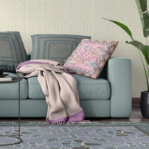 Homeroots 20" X 20" Gray And Pink Peacock Broadcloth Floral Zippered Pillow   481287