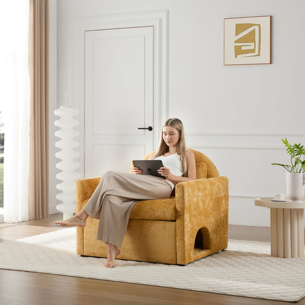 English Elm Modern Chenille Oversized Armchair - Cozy, Pet-Friendly Accent Chair For Stylish Living Rooms & Bedrooms W2997P294097