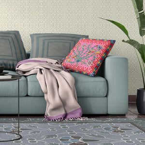 Homeroots 20" X 20" Red And Pink Peacock Broadcloth Floral Zippered Pillow   481293