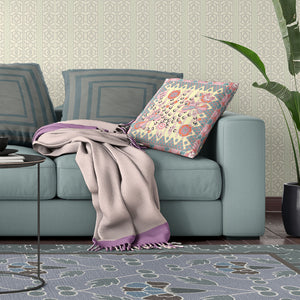 Homeroots 20" X 20" Gray And Orange Peacock Broadcloth Floral Zippered Pillow   481317