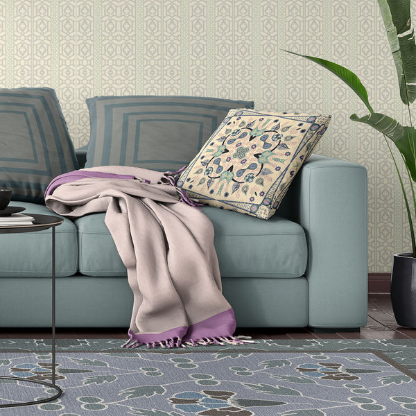 Homeroots 20" X 20" Beige And Black Broadcloth Paisley Zippered Pillow   481326