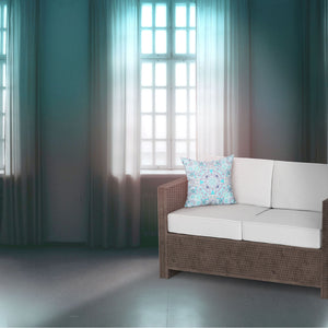 Homeroots 20" X 20" Blue And Gray Broadcloth Paisley Zippered Pillow   481353