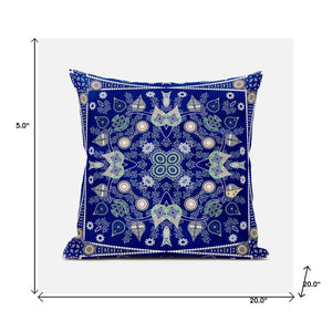 Homeroots 20" X 20" Beige And White Broadcloth Paisley Zippered Pillow   481365