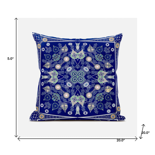 Homeroots 20" X 20" Beige And White Broadcloth Paisley Zippered Pillow   481365