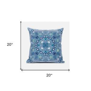 Homeroots 20" X 20" Blue And White Broadcloth Paisley Zippered Pillow   481380