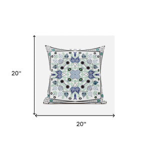 Homeroots 20" X 20" Gray And White Broadcloth Paisley Zippered Pillow   481386