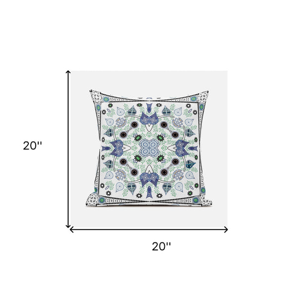 Homeroots 20" X 20" Gray And White Broadcloth Paisley Zippered Pillow   481386