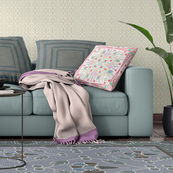 Homeroots 20" X 20" Red And White Broadcloth Paisley Zippered Pillow   481401