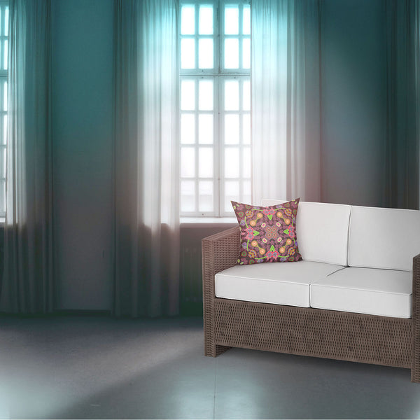 Homeroots 20" X 20" Black And Pink Broadcloth Paisley Zippered Pillow   481410