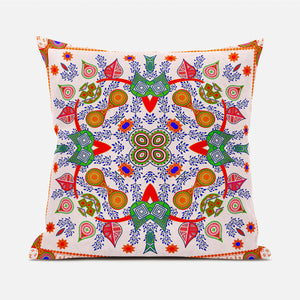 Homeroots 20" X 20" Red And White Broadcloth Paisley Zippered Pillow   481431