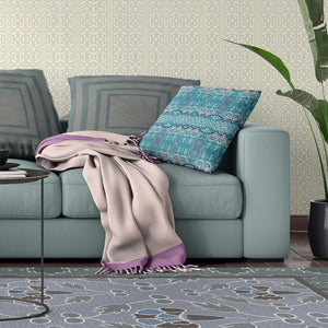 Homeroots 20" X 20" Aqua Broadcloth Paisley Zippered Pillow   481434