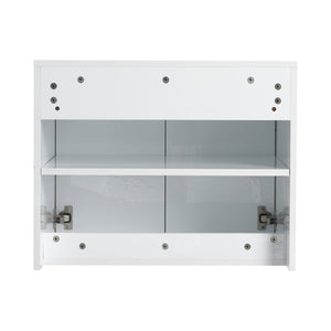 English Elm 72" Float Mount Double Sink Bathroom Vanity Glossy White Plywood Soft Close W999S00535