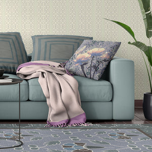 Homeroots 28" X 28" Gray Butterfly Blown Seam Floral Indoor Outdoor Throw Pillow   481523