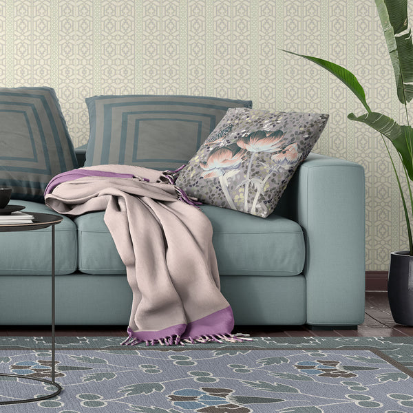 Homeroots 28" X 28" Pink Butterfly Blown Seam Floral Indoor Outdoor Throw Pillow   481533