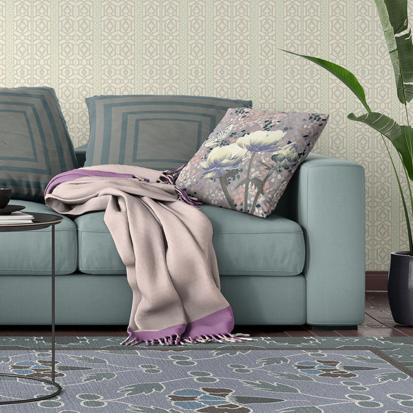 Homeroots 28" X 28" Yellow Butterfly Blown Seam Floral Indoor Outdoor Throw Pillow   481548