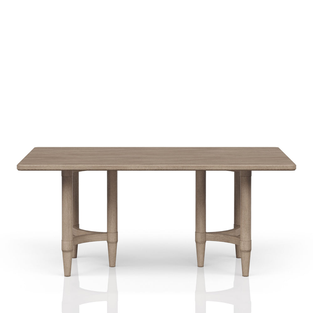 English Elm Counter Counter Height Dining Table Sand Finish - Solid Wood & MDF, Double Pedestal, Transitional Casual Design B2699P224828