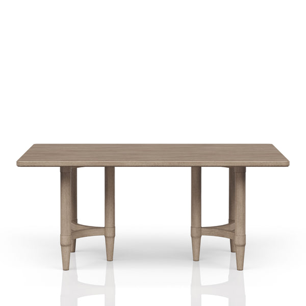 English Elm Counter Counter Height Dining Table Sand Finish - Solid Wood & MDF, Double Pedestal, Transitional Casual Design B2699P224828