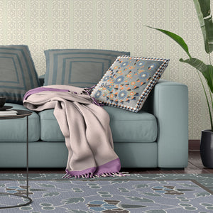 Homeroots 28" X 28" Gray And White Peacock Blown Seam Floral Indoor Outdoor Throw Pillow   481568