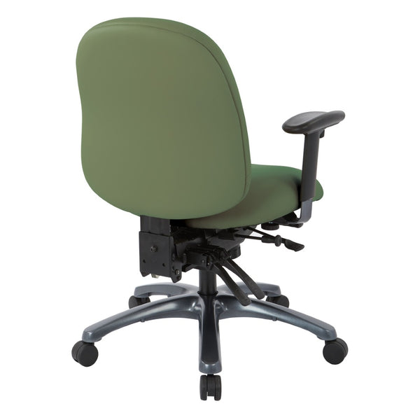 OSP Home Furnishings Multi-function Ergonomic Mid Back Office Chair with Lumbar Support and Titanium Base Sage 8512-R106