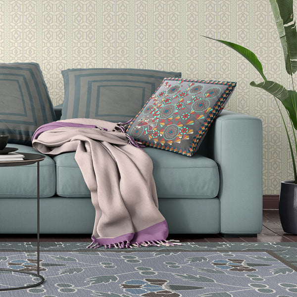 Homeroots 28" X 28" Gray Peacock Blown Seam Floral Indoor Outdoor Throw Pillow   481573