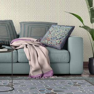 Homeroots 28" X 28" Blue And Gray Peacock Blown Seam Floral Indoor Outdoor Throw Pillow   481578