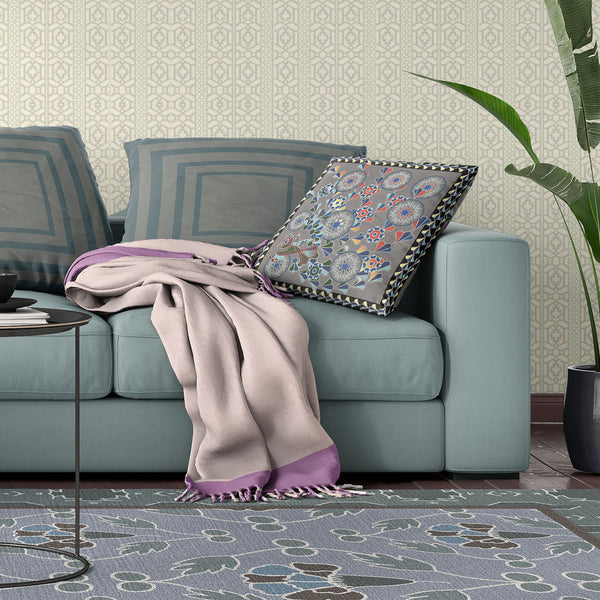 Homeroots 28" X 28" Gray Peacock Blown Seam Floral Indoor Outdoor Throw Pillow   481583