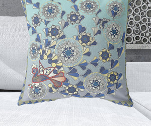 Homeroots 28" X 28" Brown Blown Seam Floral Indoor Outdoor Throw Pillow   481593