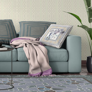 Homeroots 28" X 28" Beige And White Peacock Blown Seam Floral Indoor Outdoor Throw Pillow   481663