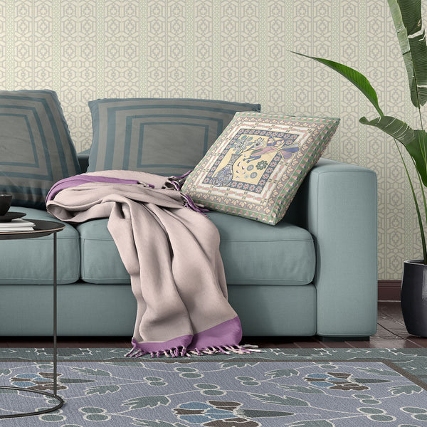 Homeroots 26" X 26" Green Peacock Blown Seam Floral Indoor Outdoor Throw Pillow   481667