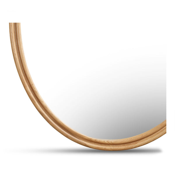 English Elm Alcott Oval Wall Mirror Solid Hardwood Oak Frame Modern Entryway Accent Piece B2769P498401