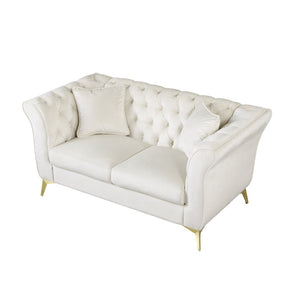 English Elm 102 Inch Linen Modular Sectional Sofa with Hidden Storage and Cloud Cushion Comfort Beige W1099S00173