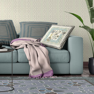 Homeroots 26" X 26" Cream Peacock Blown Seam Floral Indoor Outdoor Throw Pillow   481707