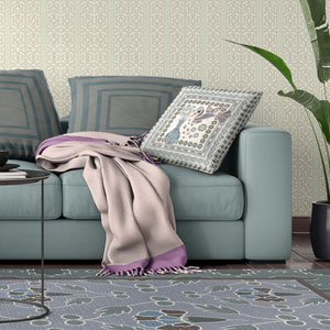 Homeroots 26" X 26" Gray Peacock Blown Seam Floral Indoor Outdoor Throw Pillow   481747