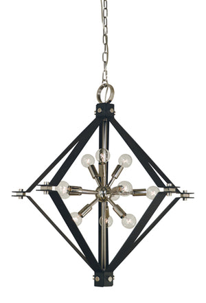 Framburg 11-light Industrial Style Chandelier With Unique Finish Combinations For A Stunning Home Décor Upgrade Polished Nickelwith Matte Black Metal 4818 Pn/Mblack