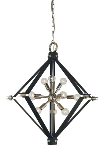Framburg 11-light Industrial Style Chandelier With Unique Finish Combinations For A Stunning Home Décor Upgrade Polished Nickelwith Matte Black Metal 4818 Pn/Mblack