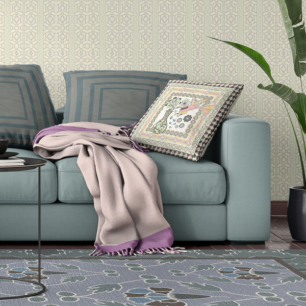 Homeroots 26" X 26" White And Green Bird Blown Seam Floral Indoor Outdoor Throw Pillow   481837