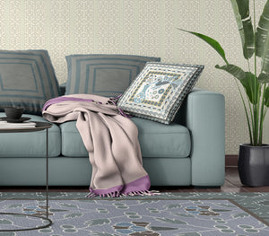 Homeroots 28" X 28" Blue And White Peacock Blown Seam Floral Indoor Outdoor Throw Pillow  Polyester And Cotton Blend 481843