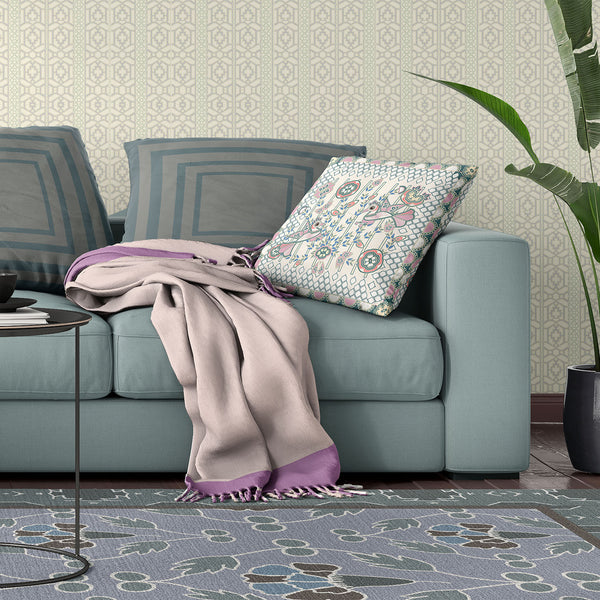 Homeroots 28" X 28" Off White Peacock Blown Seam Floral Indoor Outdoor Throw Pillow   481903